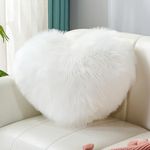 YUCHE Love Throw Pillow Heart Shaped Pillow Plush Pillow Living Room Throw Pillow Love Cushion Bedroom Throw Pillow Restaurant Cushion Sofa Pillow (White, 11.81 inch X 15.74 inch)