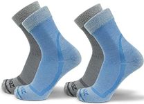 Zensah Calming Sleep Socks - Warm, Soft, Fuzzy, Wool, Thermal, Slipper Sock for Women (2 Pairs - Sky Blue(1)+Twilight(1), Large)