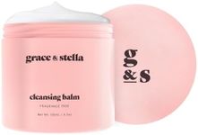 grace & stella Cleansing Balm (4.3 oz/125 ml) Makeup Cleansing Balm - Makeup Remover Balm for All Skin Types to Gently Meltaway Mascara, Eyeliner and Makeup - Fragrance Free, Vegan