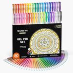 Glitter Gel Pens, Shuttle Art 80 Colours Gel Pens 40 Colours Glitter Gel Pen Set with 40 Refills for Adult Colouring Books Doodling Drawing Writing