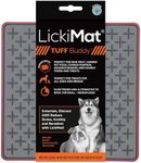 LickiMat TUFF Buddy, Slow Feeder for Dogs, Boredom and Anxiety Reducer; Perfect for Raw and Wet Food, Treats or Yogurt. Fun Alternative to a Slow Feed Dog Bowl and Interactive Toys. (Red)