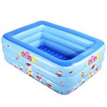 Inflatable Kiddie Pool, Inflatable Pool for Indoor or Outdoor, 70"×55"×24" Summer Fun Swimming Pool, Kids Pool with Inflatable Soft Floor, Indoor Play Area