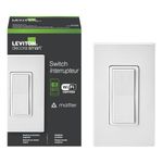 Leviton Decora Smart Switch, Wi-Fi, Works with Matter, Alexa, Google Assistant, Apple Home/Siri & Wired or Wirefree 3-Way, Neutral Wire Required, D315S-1RW, White