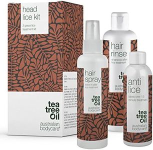 Australian Bodycare Head Lice Kit | 3 prodotti al tea tree oil per eliminare lendini e pidocchi | Trattamento di 15 minuti antipidocchi, spray preventivo e shampoo per tutta la famiglia