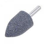 sourcing map 10 Pcs Abrasive Mounted Stone 1/4" Shank 1" Dia Conical Corundum Grinding and Polishing Head for Engraving Rotary Tool