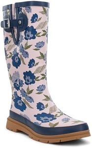 Western Chief Women's Tall Waterproof Rain Boot Outdoor Garden Shoes, Bold Blossoms, 9