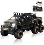 ARNIYAVALA Ford Raptor F150 Model Car 1:28 Scale Exclusive Alloy Metal Pull Back Die-cast Car Metal Pullback Toy car Openable Doors & Light Music Birthday Gift Car【Colors as Per Stock】