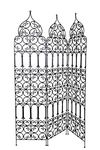 Oriental Screen Room Divider Made of Iron Marrakesh 120 x 180 cm High in Black Moroccan Divider as Room Divider or Decoration in Room or Privacy Screen in the Garden, Patio or Balcony