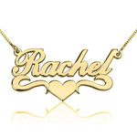 Heart Name Necklace - Custom Name Necklace - Gold Name Necklace - Personalized Name Necklace Silver - Nameplate Necklace - Name Pendant