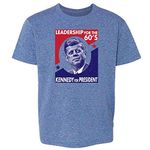 John F. Kennedy Leadership for The 60s Campaign Heather Royal Blue S Youth Kids Girl Boy T-Shirt