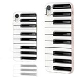 ARTIOSIT for iPhone XR Case for Women Men Girl,Full Protective Shockproof Thin Slim Flexible Soft TPU Clear Case Cover Design for Music Lover Fan iPhone XR 6.1,Musician Funny Black White Piano Key