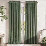 Lazzzy Velvet Blackout Curtains Green 108 Inches Extra Long Thermal Insulated Drapes for Bedroom Living Room Darkening Window Treatments Super Soft Luxury Rod Pocket 2 Panels Sage Green