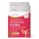 Probiotics for Women - Formulated Bio Cultures for Women’s Intimate Flora - 20 Billion CFU with 5 Live Strains and Vitamin B6 and Cranberry to Support Female Health - 30 Capsules - Nutravita