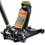 BREEZENEST 3 Tonne Heavy Duty Trolley Jack, Low Profile 85mm Hydraulic Floor Jack with High Lift 470mm for Cars & Vans Steel Construction, Dual Pump, Swivel Wheels (Yellow+Black)