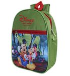 Heart Home Disney Mickey & Minnie School Bag|2 Compartment Rexine School Bagpack|School Bag for Kids|School Bags for Girls with Zipper Closure|Small Size (Green)