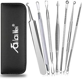 7-Piece Blackhead Remover Kit - Pimple Comedone Extractor Tool set for Facial Acne and Treatment for Blemish, Whitehead Popping, Zit Removing for Risk Free Nose Face Skin with Metal Case