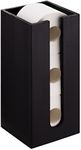 Navaris Bamboo Toilet Roll Storage - Narrow Free Standing Toilet Paper Tissue Holder Tower Organiser for Bathroom - Storage for 3 Toilet Rolls - Black