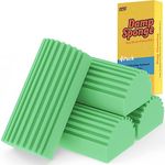 Cleaning Duster Sponge Damp Tool - 4 Pack Shadowgallery Reusable Household Sponges Dusters Magical Dust Sponge for Cleaning Blinds, Glass, Baseboards, Vents, Mirrors, Window Track Grooves (Green)