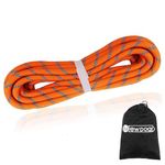 NewDoar Static Climbing Rope 8mm(5/16in) Double Braid Accessory Cord Rope for Prusik Hauling Dragginge(Orange 8mm,20ft)