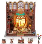 Prextex DIY Book Nook Kit - Enchanted Miniature Bookstore for Adults and Kids - Real Wood - Multicolored Craft Decor - 387 Pcs - Ideal Gift for Book Lovers and Crafters - Shelf Decor - 9.4x6.7x9.4In