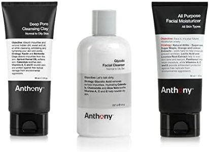 Anthony Press Reset Trio, Deep Pore Cleansing Clay, Glycolic Facial Cleanser and All-Purpose Facial Moisturizer