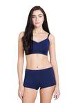 Van Heusen Women Cotton Blend Anti Bacterial Boyshorts-Moisture Wicking, Full Coverage_11116_Deep Sea Navy_M, Blue