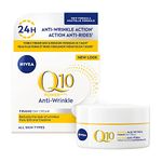 NIVEA Q10 Power Anti-Wrinkle Firming Day Face Cream, Anti Wrinkle Firming Cream with Q10 and Creatine, Face Moisturizer for All Skin Types, Visibly Reduces the Look of Wrinkles, 50mL