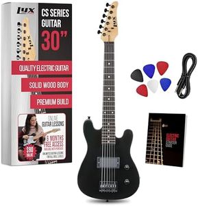 LyxPro CS 30” Electric Guitar Kit for Beginner, Intermediate & Pro Players with Guitar, Amp Cable, 6 Picks & Learner’s Guide | Solid Wood Body, Volume/Tone Controls, 5-Way Pickup - Black