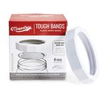 Masontops Tough Band - Wide Mouth Mason Jar Screw Bands - Quality Plastic Replacement Ring Seals & Jar Covers