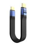 TiMOVO Short USB C to USB C Cable, 240W USB Type C Charger Data Cable with 8K Display, 40Gbps USB 4.0 OTG Adapter for Thunderbolt 4/3, iPad, MacBook, iPhone 15/16 Plus Pro Max, Samsung, Blue + Black