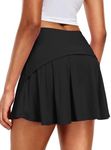 NEIOROT Women's 2 in 1 Athletic Shorts High Waisted Pleated Golf Skirts Casual Workout Tennis Skorts with Pockets,1 Pack,Black,X-Large