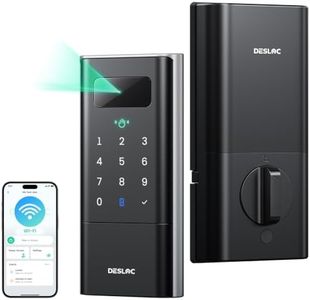 Desloc Palm Vein Smart Lock, K140Plus Keyless Entry Door Lock with 10000mAh Li-ion Battery, App Control WiFi Keypad Deadbolt, Digital Front Door Lock with BHMA Grade 3, Auto Lock, Black