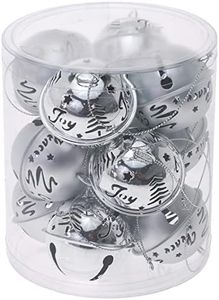 Boston International Christmas Winter Holiday Xmas Bells Tree Ornament, Set of 12, Silver