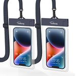 TUSEASY Waterproof Phone Pouch, 2-Pack IPX8 Underwater Water Proof Phone Case for Swimming, Dry Bag for iPhone 14/13/12/11 Pro Max Samsung S23 Up to 7'', Travel Accessories Holiday Essentials Grey