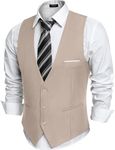 COOFANDY Men's Casual Business Suit Vest Slim Fit Formal Dress Waistcoat Vest