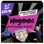 Pampers Ninjamas Pyjama Pants Unisex Hearts, 4-7 Years, 60 Pyjama Pants, 17kg - 30kg, All-Night Leak Protection