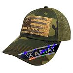 ARIAT Women’s Hat Baseball Cap Logo Mesh Flag Cork Patch Logo Camo