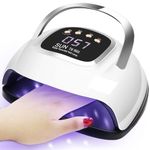 220W UV Nail Lamp, L.K.E Gel UV Light Nail Dryer for Gel Nail Polish Curing Lamp with 10s /30s/60s/99s Timer Auto Sensor LED Digital Display Carry Convenient-Plus… (Black)