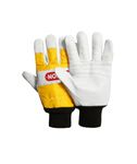 Oregon Chainsaw Gloves, Dual-Hand Protection, PPE Clothing, Pair of Professional Chainsaw Protective Gloves, High Visibility, Leather, Yellow – Large (Size 10) (‎295399L) L (Pack of 1)