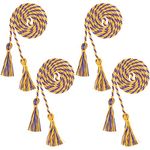 Beautyflier® Pack of 4 Graduation Honor Braided Cords with Sewing Tassels Polyester Yarn Honor Cord for Bachelor Gown for Graduation Students (Purple & Gold(4pcs))