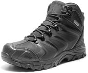 NORTIV 8 Waterproof Work Boots for Men Steel Toe Safety Construction Boots,Size 9,All Black,160448_M-STEEL,Size 9,All Black,160448_M-STEEL