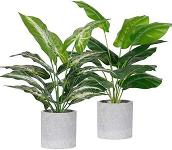 Der Rose 2 Pack Fake Plants Artificial Potted Faux Plants for Office Desk Home Farmhouse Decor