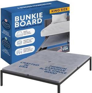 Greaton, Premium 38mm Split Wood Bunkie Board for King Size Bed - 4-Piece Under Mattress Support Board, Fully Assembled, Fabric Ventilation Cover - Replaces Wooden Slats or Box Spring for Bed Frames