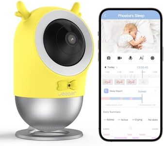 jeeber 2.5K/4MP Wi-Fi Smart Baby Monitor with AI Sleep Analysis, Covered-Face Detection, Lullaby & Nightlight, Night Vision, Crying Detection, Real-Time Access, Support Smartwatch, APP Control