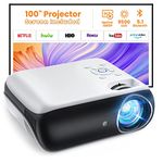 HAPPRUN Projector, Native 1080P Bluetooth Projector with 100''Screen, 9500L Portable Outdoor Movie Projector Compatible with Smartphone, HDMI,USB,AV,Fire Stick, PS5