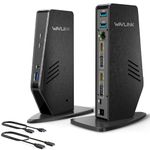 WAVLINK USB 3.0 and USB-C Universal Laptop Docking Station Dual Monitor, Support for Windows and Mac, 5K/Dual 4K@60Hz Computer Dock (2 HDMI, 2 DP, 3 USB 3.0, 2 USB-C, Ethernet, Audio&Mic)