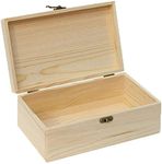 Zhou Pine Wood Storage Box - Natural DIY Accessories Set with Hinged Lid and Front Buckle, Perfect for Art Lovers and Family Collections