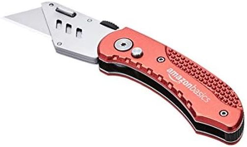 Amazon Basics Folding Utility Knife - Lightweight Aluminum Body