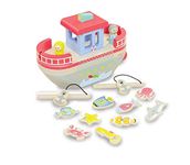 Trawler Ted wooden boat Toy Playset with Removable passengers and magnetic fishing game including fish for 2 3 4 year old Boy and Girls