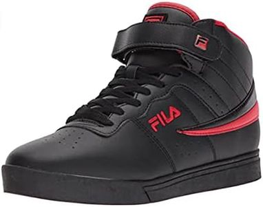 Fila Men's Everyday Sport Athletic Casual High-Top Vulc 13 MID Lace Up Sneaker Shoes, Black Red/Black, 12